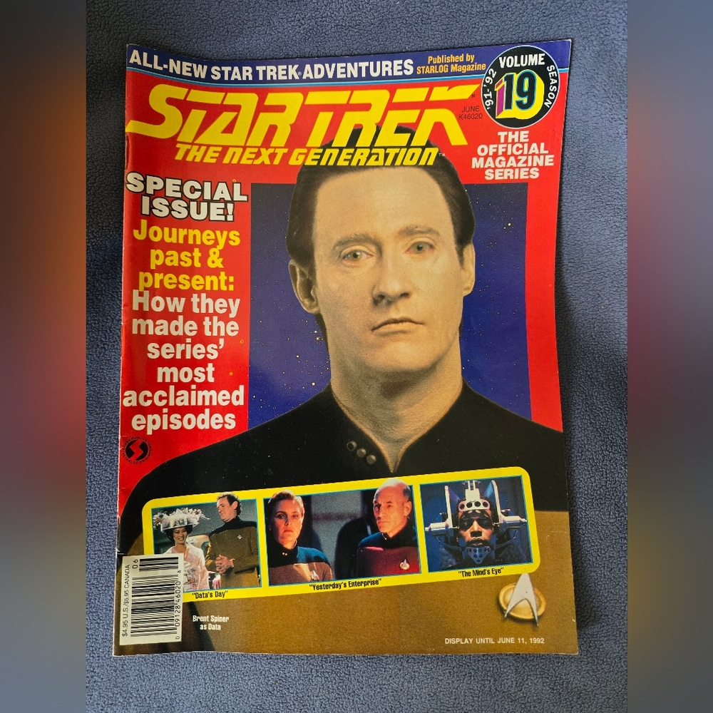 STAR TREK starlog #19 THE NEXT GENERATION 1992